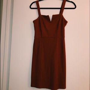 burnt orange/ rust body-con dress
